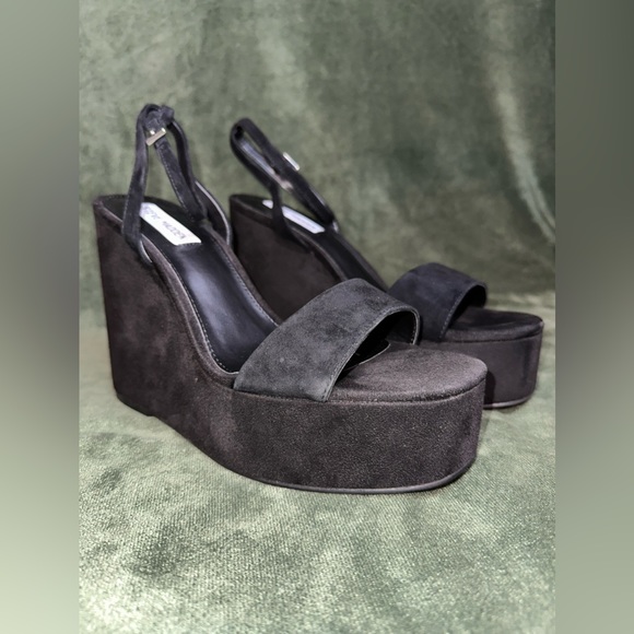 STEVE MADDEN CECEE BLACK - PLATFORM WEDGE - Picture 3 of 6
